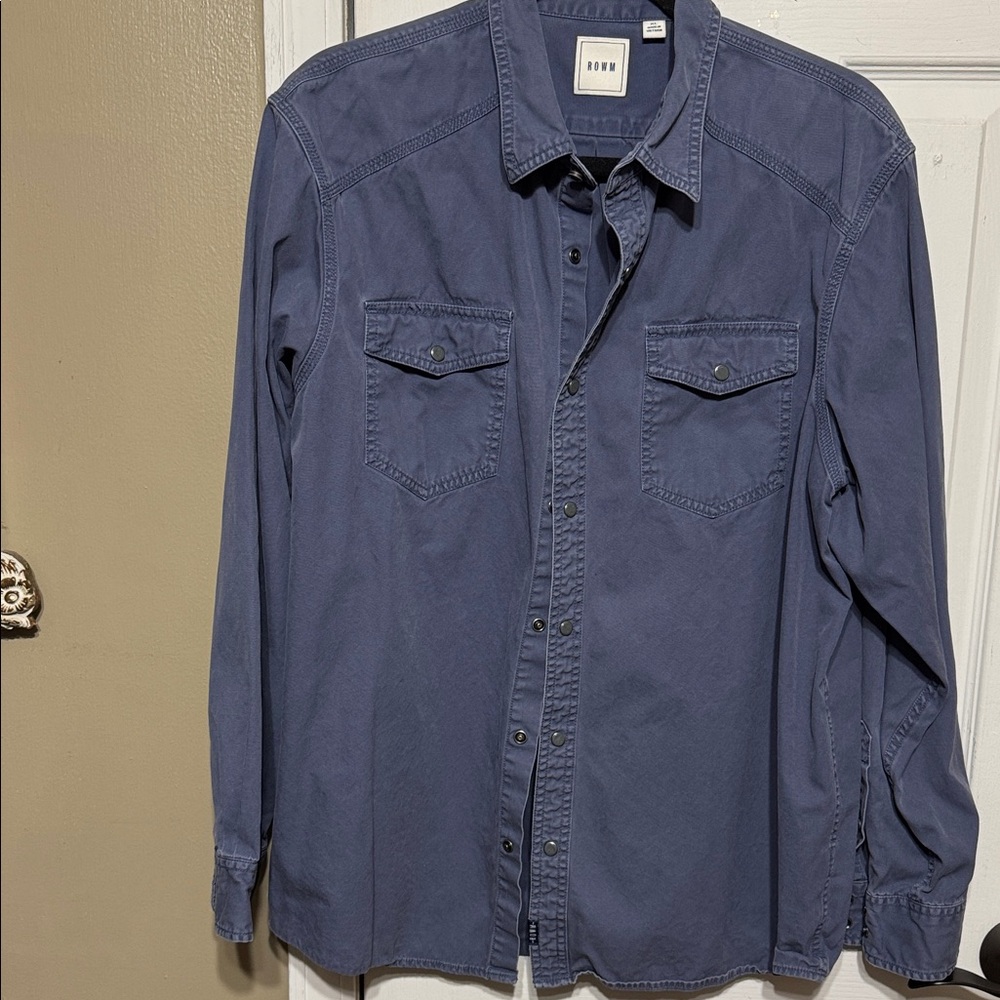 ROWM Blue Casual Shirt Shacket